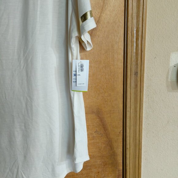 Old Navy Active XXL T Shirt Short Sleeve Cream Gold - Picture 5 of 8